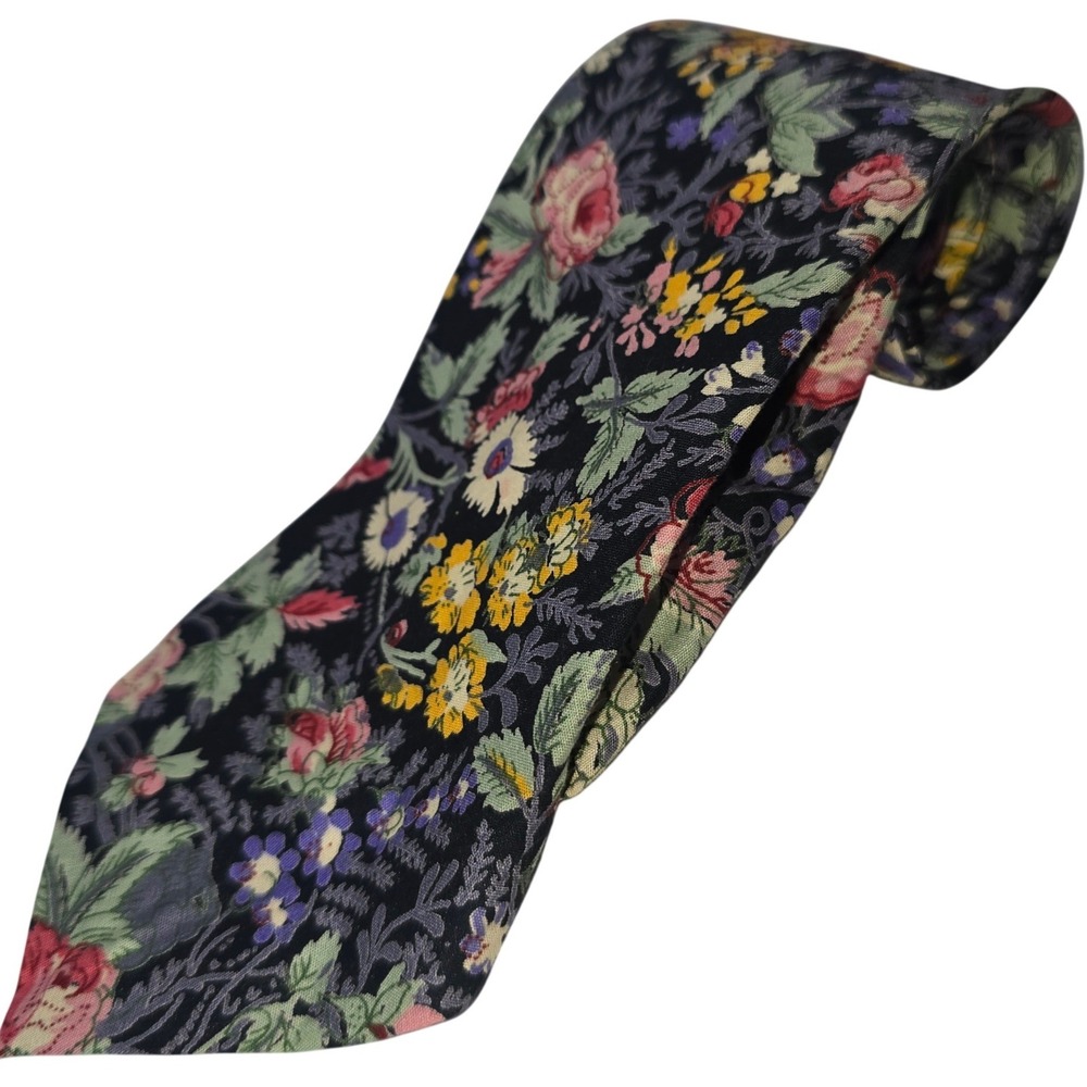 Unionbay Sportswear Tie Floral Pink Made in Italy 100% 54"x3" Cotton Vintage